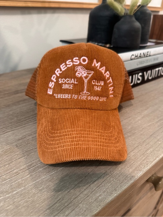 Worn west Accessories - Work West Espresso Martini Corduroy Trucker Hat-Never Worn